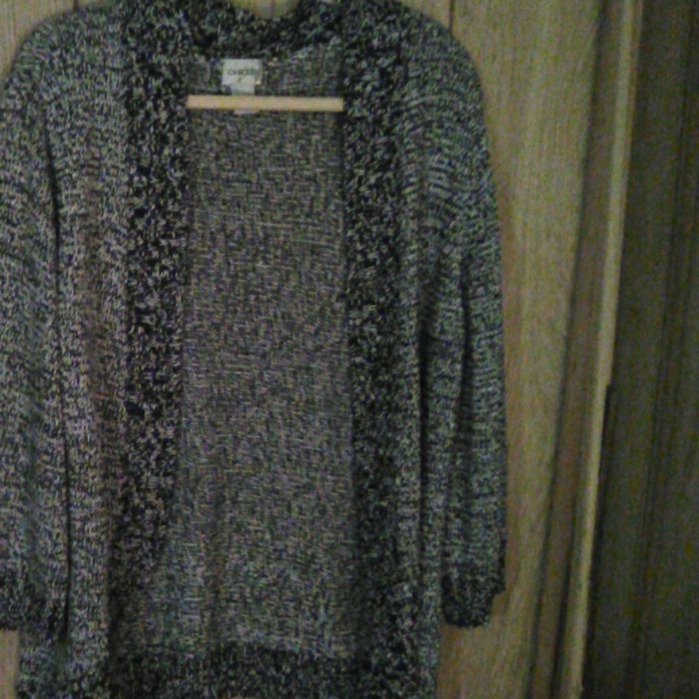 Knitted black and white sweater